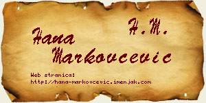Hana Markovčević vizit kartica
